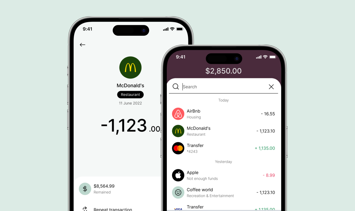 Transaction history